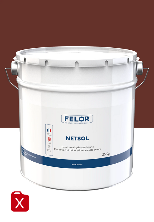 Peinture sol intérieur & extérieur - trafic léger - RAL 8012 - NETSOL