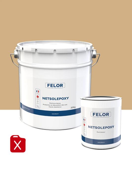 Peinture sol époxy intérieur - trafic intense - RAL1001 -  NETSOLEPOXY