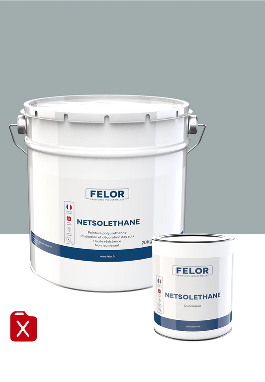 Peinture sol PU intérieur & extérieur - trafic intense - Gris 7040 - NETSOLETHANE