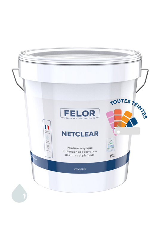 Peinture de finition mur et plafond intérieur - Ecolabel - Toutes teintes - NETCLEAR