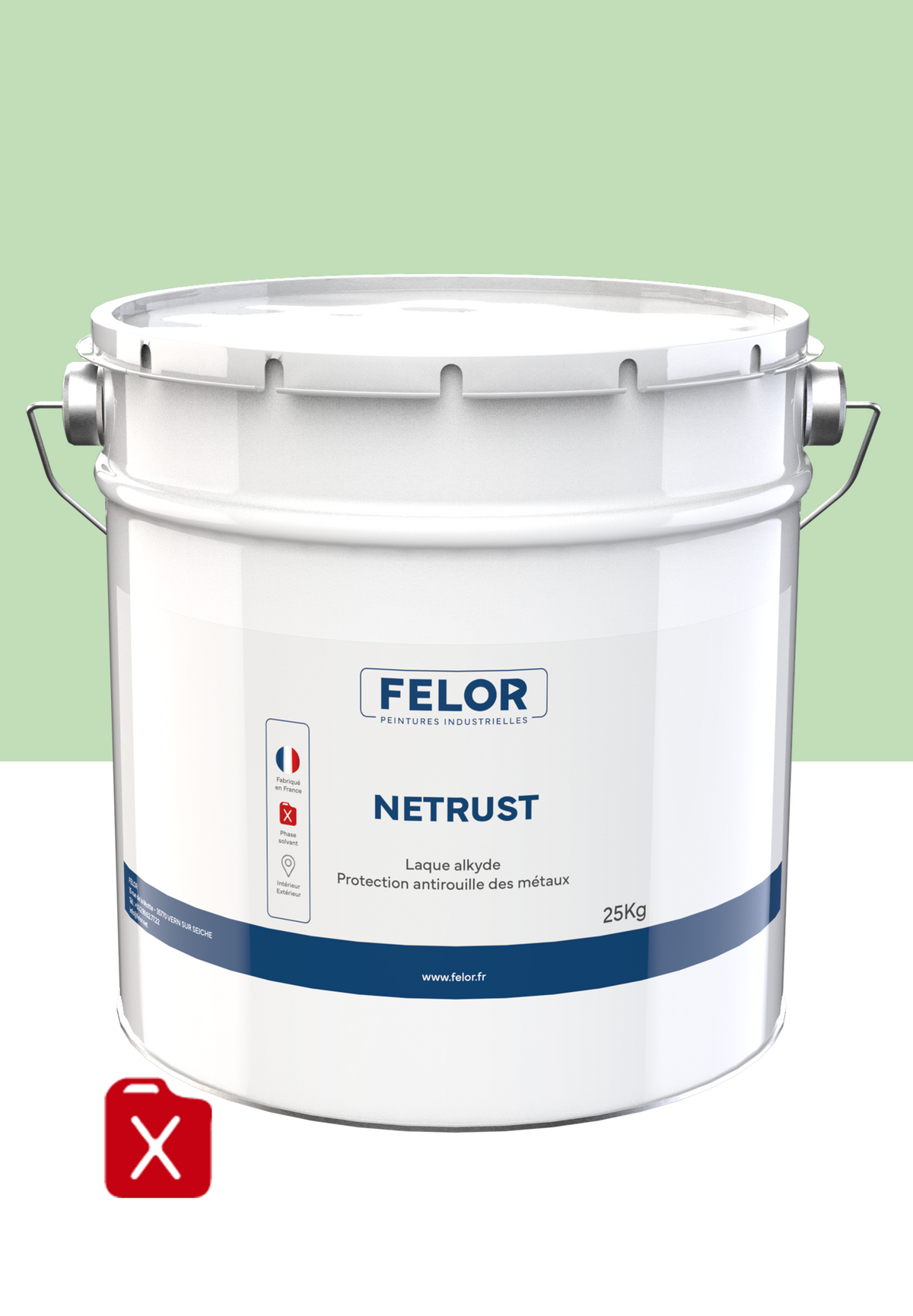 Peinture métal au rouleau/brosse - RAL6019 - NETRUST