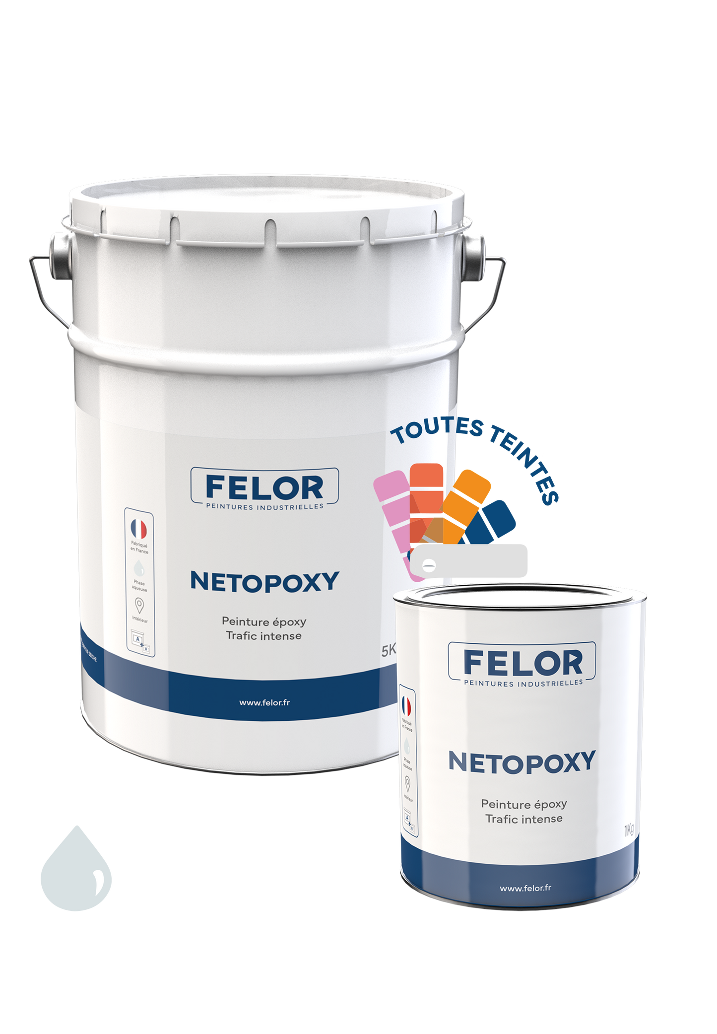 Peinture sol époxy intérieur,  garages, parkings, ateliers Autres teintes - NETOPOXY