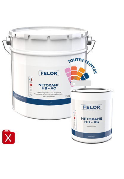 Laque de finition monocouche anticorrosion métal - toutes teintes - NETOXANE HB - AC