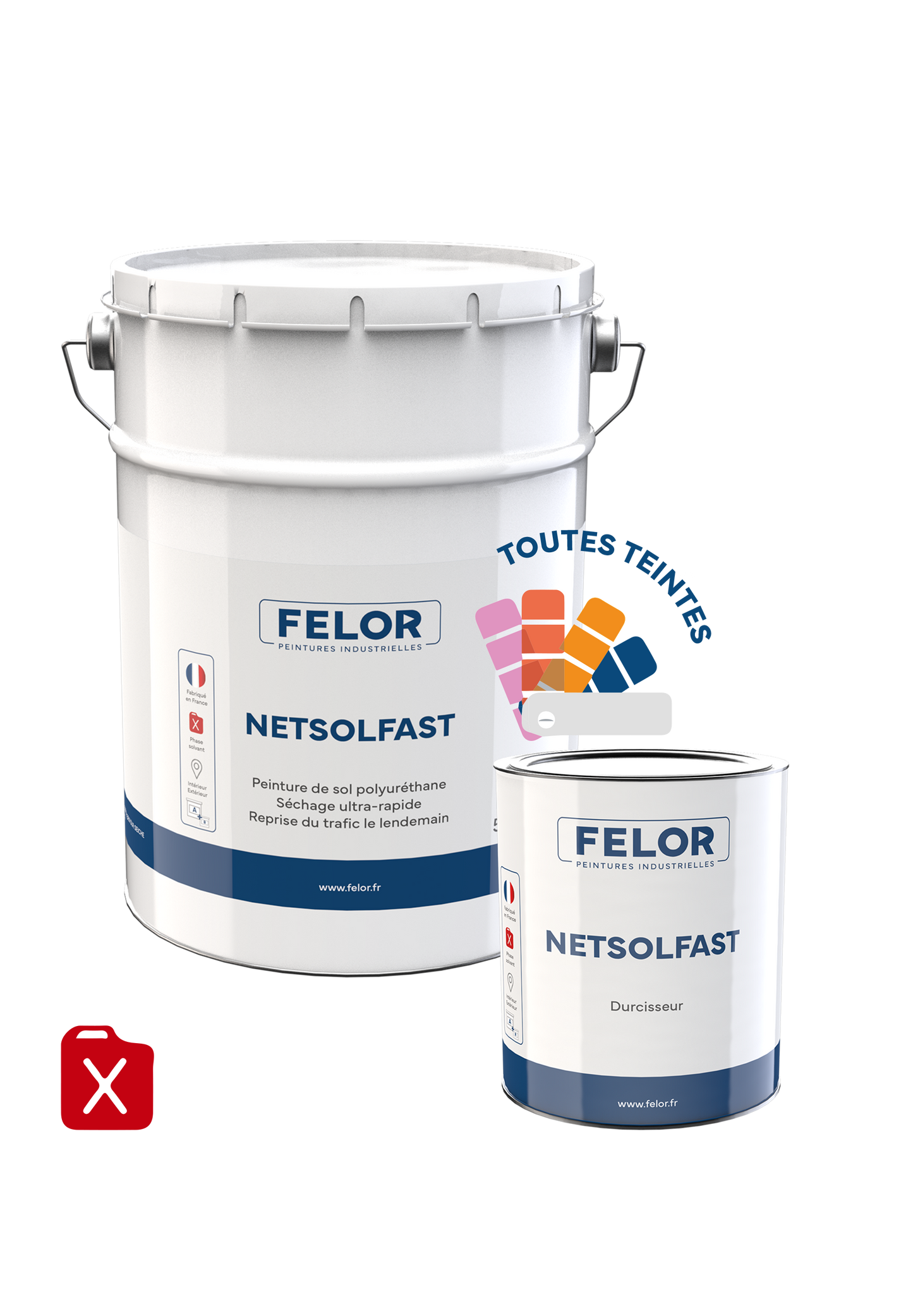 Peinture sol séchage ultra rapide, intérieur et extérieur, industrie, entrepôt Toutes teintes - NETSOLFAST