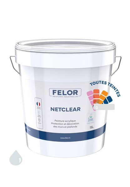 Peinture de finition mur et plafond intérieur - Ecolabel - Toutes teintes - NETCLEAR