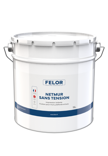 Peinture 2 en 1 impression et finition isolante pour murs abîmés, plafonds, boiseries - Blanc - NETMUR SANS TENSION