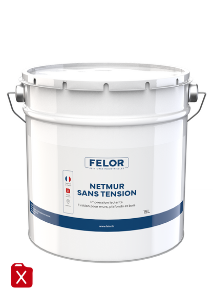 Peinture 2 en 1 impression et finition isolante pour murs abîmés, plafonds, boiseries - Blanc - NETMUR SANS TENSION