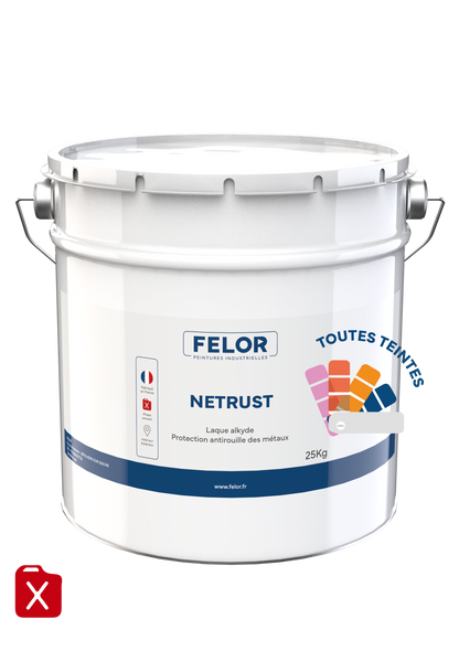 Laque de finition antirouille métal - Toutes teintes - NETRUST