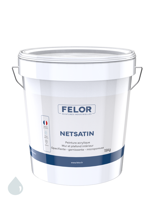 Peinture de finition satin plafonds et murs Blanc - NETSATIN