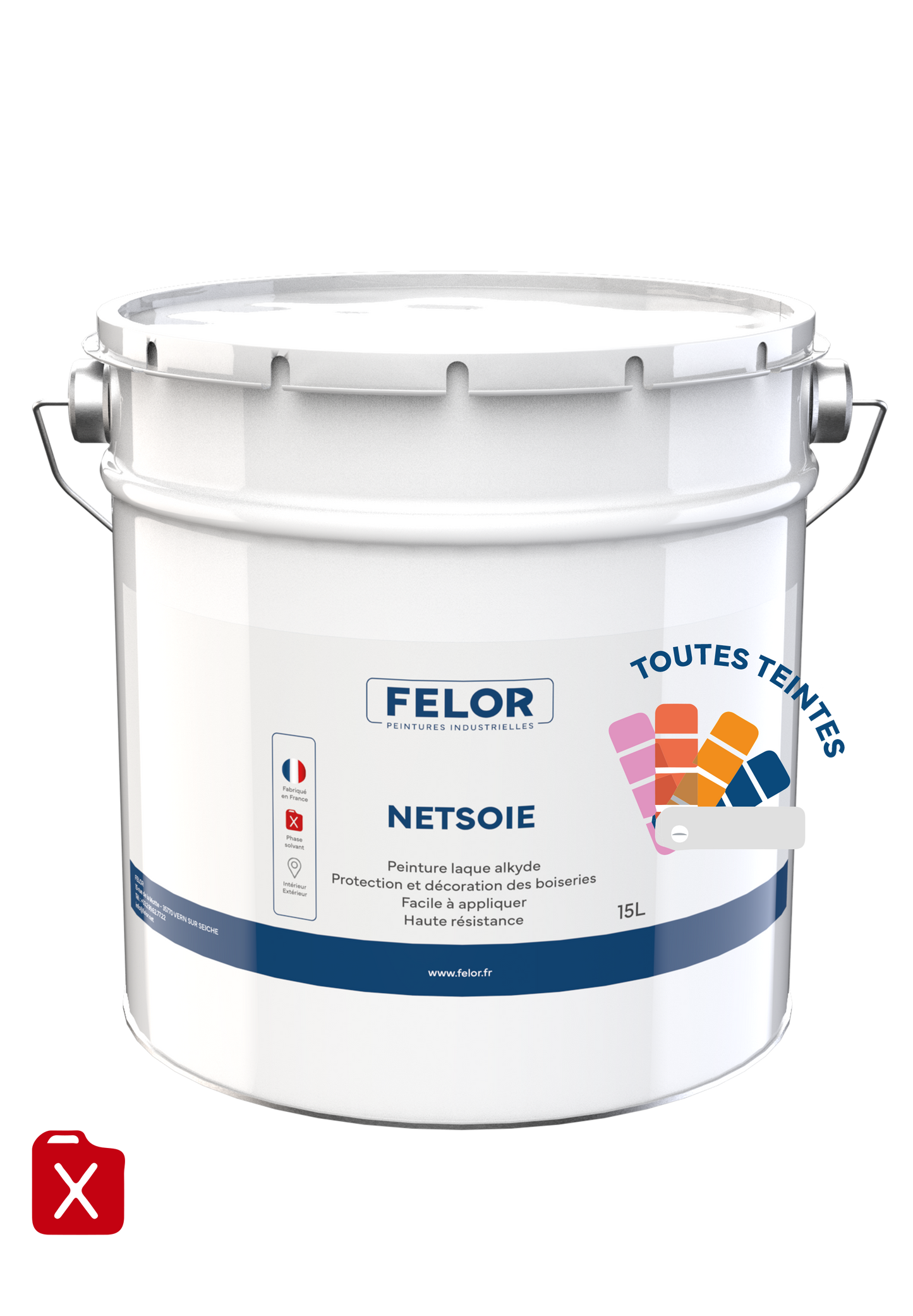 Peinture satinée microporeuse pour boiseries Toutes teintes - NETSOIE