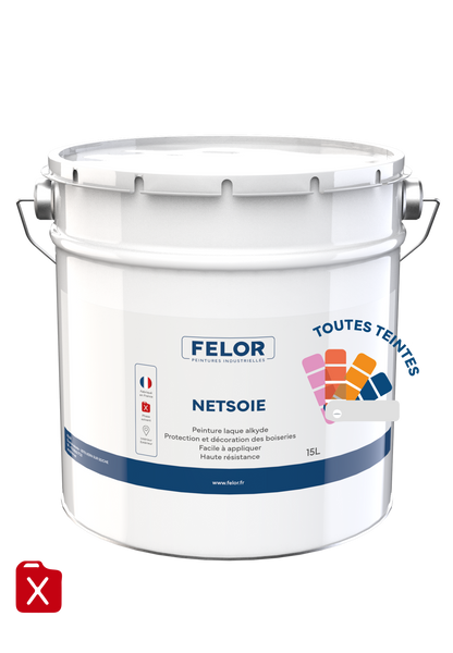 Peinture laque microporeuse pour boiseries int / ext - Toutes teintes - NETSOIE