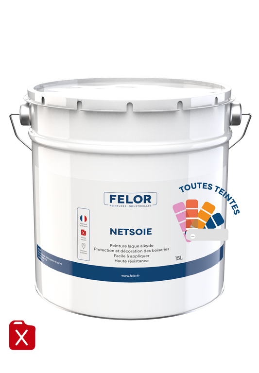 Peinture satinée microporeuse pour boiseries Toutes teintes - NETSOIE