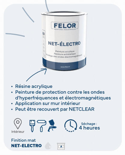 Peinture anti-ondes électromagnétiques pour murs intérieurs - NETELECTRO