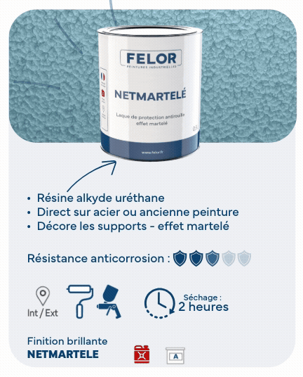 Peinture laque de finition anticorrosion à effet martelé - NETMARTELE