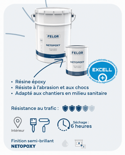 Peinture sol époxy hygiène intérieur - trafic intense - NETOPOXY