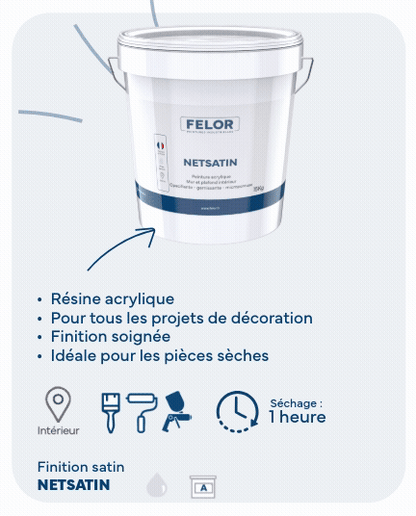 Peinture de finition murs intérieurs - Autres teintes - NETSATIN