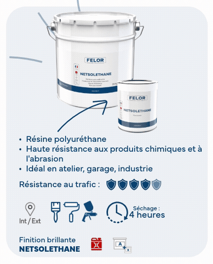 Peinture sol trafic intense int/ext - Gris 7040 - NETSOLETHANE