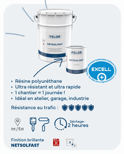 Peinture sol séchage ultra rapide, intérieur et extérieur, industrie, entrepôt Toutes teintes - NETSOLFAST