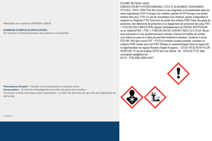 Diluant biosourcé pour peinture NETBOIS LAQUE