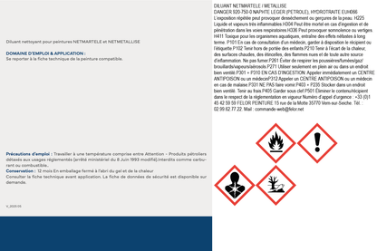 Diluant pour peintures NETMARTELE / METALLISE