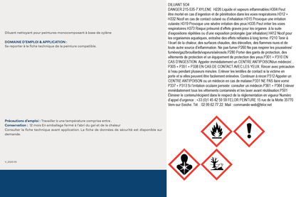 Diluant peinture à base de xylène - NET SO4