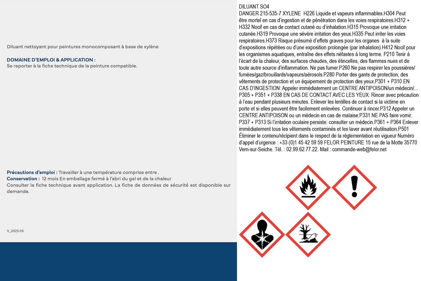 Diluant peinture à base de xylène - NET SO4