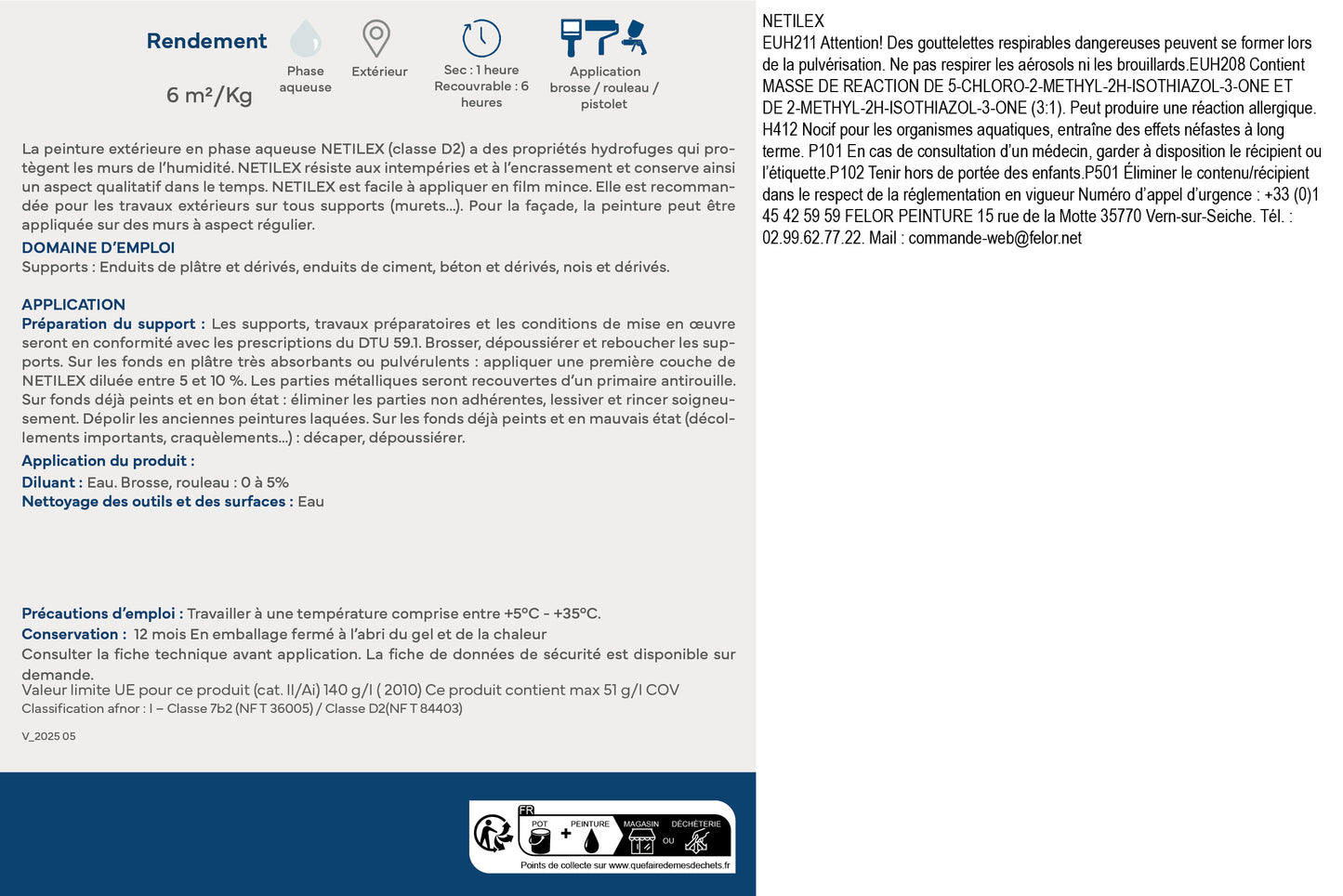 Peinture façade D2 microporeuse - NETILEX