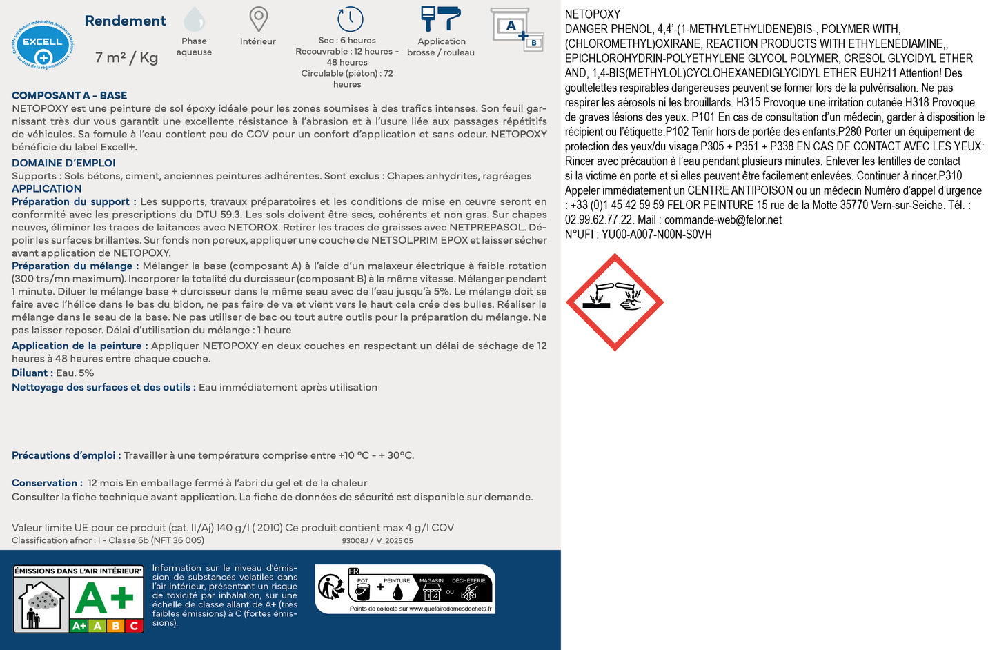 Peinture sol époxy intérieur,  garages, parkings, ateliers Gris ciment - NETOPOXY
