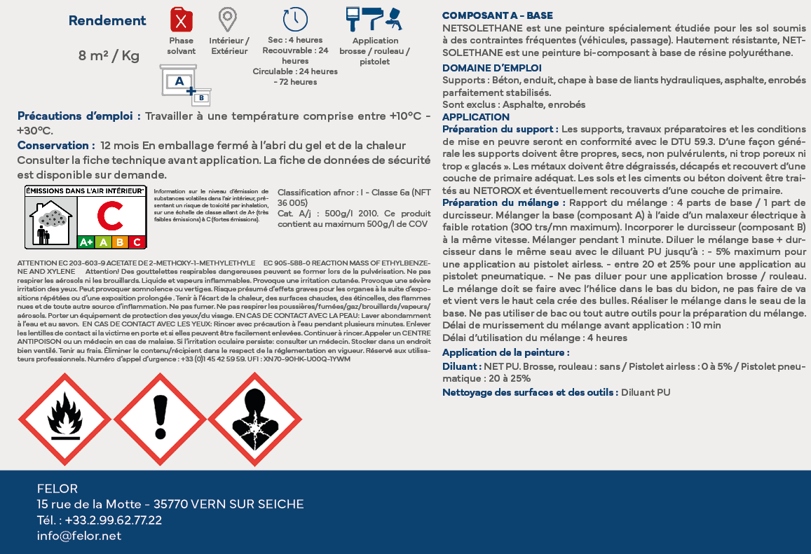 Peinture sol bi-composant polyuréthane Ivoire 1014 - NETSOLETHANE