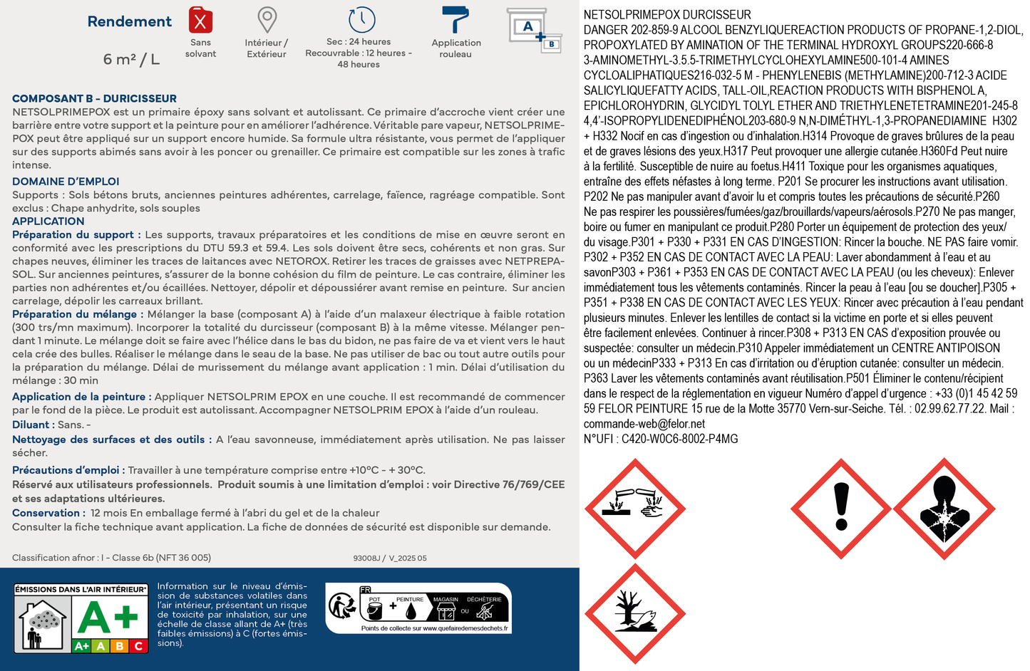 Primaire sol époxy multi supports intérieur et extérieur - NETSOLPRIMEPOX