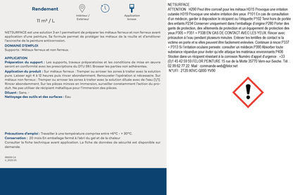 Dérouillant, dérochant avant application d'une peinture métal - NETSURFACE