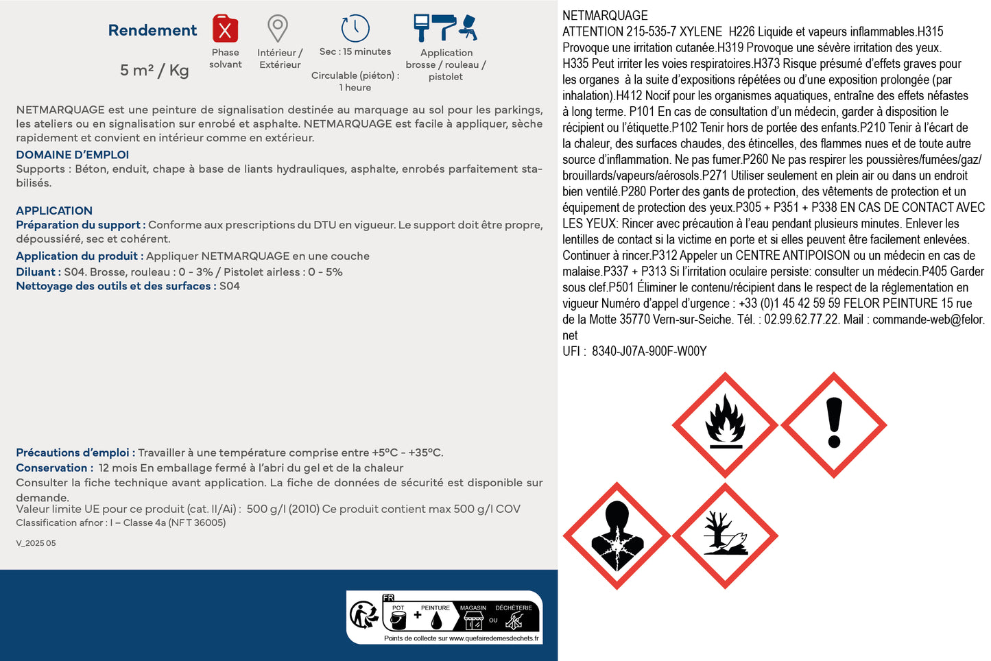 Peinture de signalisation au sol - Blanc - NETMARQUAGE