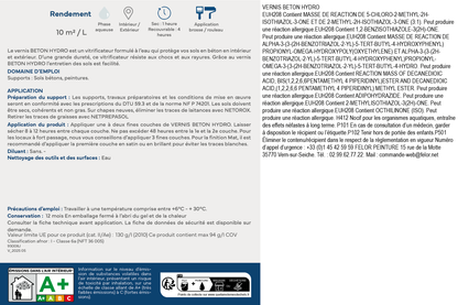 Vitrificateur hydro pour sols béton, intérieur et extérieur - VERNIS BETON HYDRO