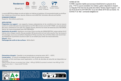 Vitrificateur pour sols béton, intérieur et extérieur - VERNIS BETON