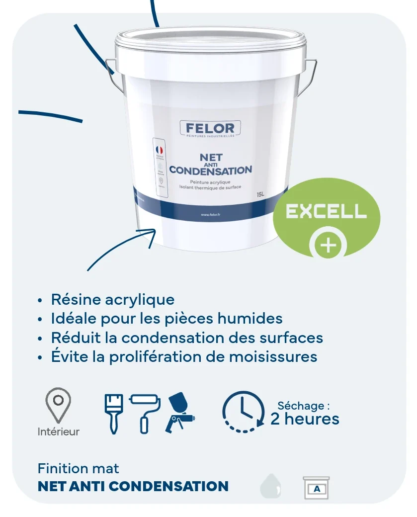 Peinture anti-condensation mur intérieur des pièces humides - NET ANTICONDENSATION