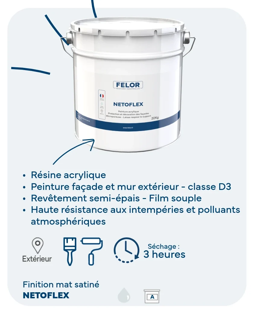 Peinture façade D3 haute résistance - NETOFLEX
