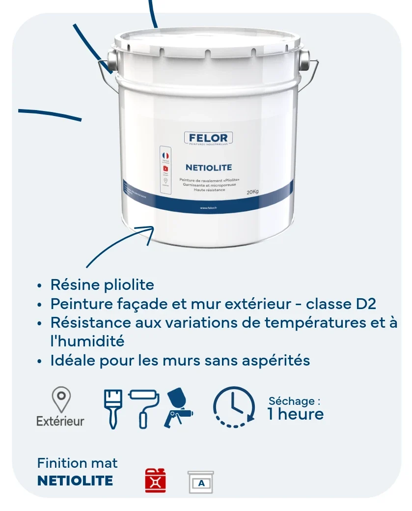 Peinture façade D2 à base de Pliolite - NETIOLITE