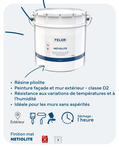Peinture façade D2 à base de Pliolite - NETIOLITE