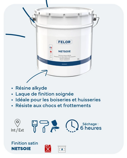 Peinture laque pour boiseries intérieur et extérieur - NETSOIE