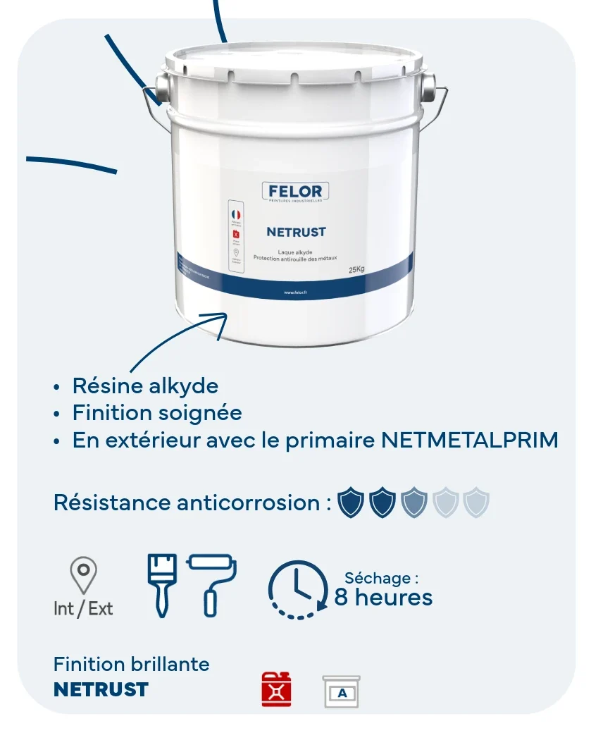 Peinture métal au rouleau/brosse - RAL8019 - NETRUST