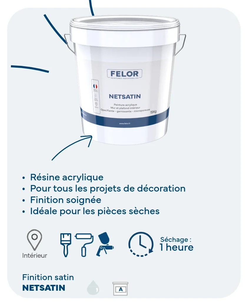 Peinture satin mur intérieur - NETSATIN