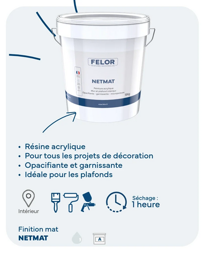 Peinture mat mur et plafond intérieur - NETMAT