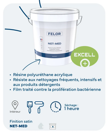 Peinture mur et plafond intérieur pour hôpitaux, laboratoires, vétérinaires - NETMED