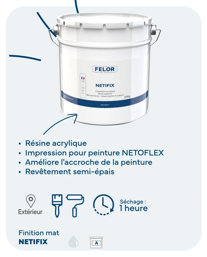 Sous-couche avant finition façade - NETIFIX